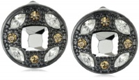 Carolee Midnight Express Hematite-Tone Round Button Earrings Carolee Midnight Express Hematite-Tone Round Button Earrings