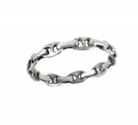 Sterling Silver Link Chain Design Ring, Size 7 Sterling Silver Link Chain Design Ring, Size 7