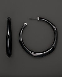 Bold, geometric hoops in black resin from Ippolita. Bold, geometric hoops in black resin from Ippolita.