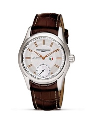 To celebrate the 24th edition of La Carrera Panamericana race, Frédérique Constant has introduced a new timepiece--this limited edition design displays the original logo of the race on the dial and on the decorated movement. This collection is entirely inspired by the magical universe of classic and vintage cars. To celebrate the 24th edition of La Carrera Panamericana race, Frédérique Constant has introduced a new timepiece--this limited edition design displays the original logo of the race on the dial and on the decorated movement. This collection is entirely inspired by the magical universe of classic and vintage cars.