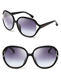 MICHAEL Michael Kors opens up on timeless style with these open-temple sunglasses, featuring a contrast logo plate at the sides. MICHAEL Michael Kors opens up on timeless style with these open-temple sunglasses, featuring a contrast logo plate at the sides.