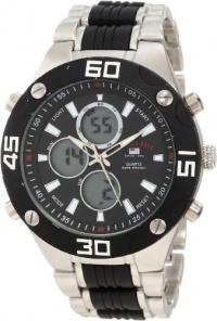 U.S. Polo Assn. Men's US8532 Silver-tone and Black Analog Digital Watch U.S. Polo Assn. Men's US8532 Silver-tone and Black Analog Digital Watch
