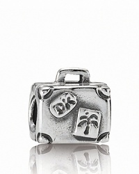 Commemorate a special vacation and celebrate wanderlust with a sterling silver suitcase charm from PANDORA. Commemorate a special vacation and celebrate wanderlust with a sterling silver suitcase charm from PANDORA.