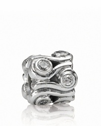 Undulating lines and sparkling cubic zirconia channel the natural beauty of an ocean wave. Undulating lines and sparkling cubic zirconia channel the natural beauty of an ocean wave.