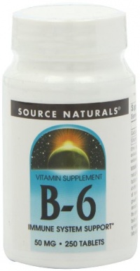 Source Naturals Vitamin B-6, 50mg, 250 Tablets Source Naturals Vitamin B-6, 50mg, 250 Tablets