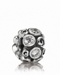 Inspired by a beautiful rose garden in bloom, this PANDORA charm features a touch of cubic zirconia for added sparkle. Inspired by a beautiful rose garden in bloom, this PANDORA charm features a touch of cubic zirconia for added sparkle.