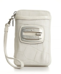 Offered in a variety of neutral and vibrant hues, this fab GUESS design will keep your style on point. The chicest way to tote your technology, cash and cards for day or night. Offered in a variety of neutral and vibrant hues, this fab GUESS design will keep your style on point. The chicest way to tote your technology, cash and cards for day or night.