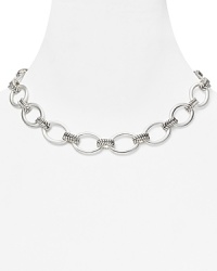 Lauren Ralph Lauren gives the ever-chic link necklace a shot of on-trend texture. Crafted from silver plate, this simple design is sure to be a new favorite. Lauren Ralph Lauren gives the ever-chic link necklace a shot of on-trend texture. Crafted from silver plate, this simple design is sure to be a new favorite.