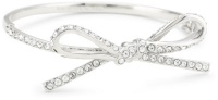 Kate Spade New York Skinny Mini Clear Silver-Tone Pave Bow Bangle Bracelet Kate Spade New York Skinny Mini Clear Silver-Tone Pave Bow Bangle Bracelet