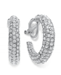 Light up the night with this pair of hoop earrings from Lauren by Ralph Lauren. Crafted from silver-tone mixed metal, the earrings feature Czech stones for a lustrous touch. Clip-on backing for non-pierced ears. Approximate drop: 1 inch. Approximate diameter: 1 inch. Light up the night with this pair of hoop earrings from Lauren by Ralph Lauren. Crafted from silver-tone mixed metal, the earrings feature Czech stones for a lustrous touch. Clip-on backing for non-pierced ears. Approximate drop: 1 inch. Approximate diameter: 1 inch.