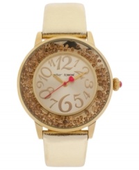 With floating golden crystals surrounding the dial, this Betsey Johnson watch is a pure stunner. With floating golden crystals surrounding the dial, this Betsey Johnson watch is a pure stunner.