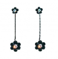 Earrings - Crystal Flower Drop ~ Jet (Black) (FB64) Earrings - Crystal Flower Drop ~ Jet (Black) (FB64)