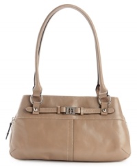 A classic satchel style with an ultra-functional interior. This Giani Bernini bag is perfect for the gal-on-the-go, featuring easy access side compartments and a zippered interior. A classic satchel style with an ultra-functional interior. This Giani Bernini bag is perfect for the gal-on-the-go, featuring easy access side compartments and a zippered interior.