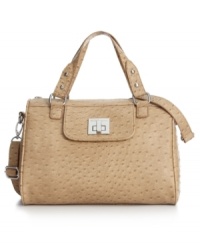 Worthy of the French film siren it was named after, BCBGeneration's Bardot satchel in an alluring ostrich-embossed pattern evokes elegant afternoons on the Riviera. Refined nickel hardware adorns the silhouette while a graceful crossbody strap provides instant versatility. Worthy of the French film siren it was named after, BCBGeneration's Bardot satchel in an alluring ostrich-embossed pattern evokes elegant afternoons on the Riviera. Refined nickel hardware adorns the silhouette while a graceful crossbody strap provides instant versatility.