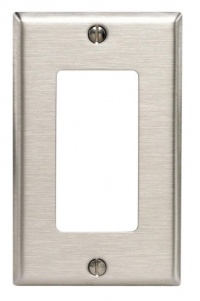 Leviton 84401-40 1-Gang Decora/GFCI Device Decora Wallplate, Device Mount, Stainless Steel