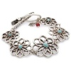 Lucky Brand Cahuilla Tribe Silver-Tone Carved Flower Bracelet