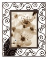 Burnes of Boston 538757 Moonlight Bay Scarlett Traditional Wrought Iron Scrolls with Jewels Picture Frame, Bronze, 5 by 7-Inch