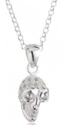VINANI German 925 Sterling Silver Women Pendant Skull white Zirconia with Cable Link Chain Necklace 20 ATZ-T50 VINANI German 925 Sterling Silver Women Pendant Skull white Zirconia with Cable Link Chain Necklace 20 ATZ-T50