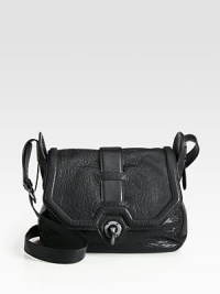 A luxurious pebbled leather style with a roomy interior, perfect for all your essentials.Adjustable shoulder strap, 20-23 dropFlip-lock flap closureOne zip pocket under flapOne inside zip pocketOne outside zip pocketFully lined12¼W X 5H X 10½DImported A luxurious pebbled leather style with a roomy interior, perfect for all your essentials.Adjustable shoulder strap, 20-23 dropFlip-lock flap closureOne zip pocket under flapOne inside zip pocketOne outside zip pocketFully lined12¼W X 5H X 10½DImported