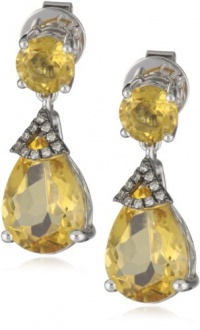 Badgley Mischka Fine Jewelry Champagne Diamonds Light and Dark Citrine Earrings Badgley Mischka Fine Jewelry Champagne Diamonds Light and Dark Citrine Earrings