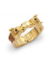 THE LOOKKarung snakeskin detailsTiger's eye accentsElephant head silhouetteGoldplated brass settingMagnetic hinge closureTHE MEASUREMENTWidth, about .5ORIGINMade in USA THE LOOKKarung snakeskin detailsTiger's eye accentsElephant head silhouetteGoldplated brass settingMagnetic hinge closureTHE MEASUREMENTWidth, about .5ORIGINMade in USA