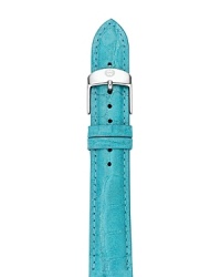 Tropical hues are big news this season, and this alligator leather watch strap from Michele is an easy way to take the trend to your jewelry box. Tropical hues are big news this season, and this alligator leather watch strap from Michele is an easy way to take the trend to your jewelry box.