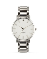 A classic watch design from kate spade new york is oh so striking in brushed stainless steel. A bold linked bracelet and milky face add an extra stroke of polish. A classic watch design from kate spade new york is oh so striking in brushed stainless steel. A bold linked bracelet and milky face add an extra stroke of polish.