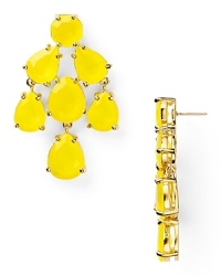 Cascading and colorful yellow stones makes quite the statement on these chandelier earrings from kate spade new york. They're a sweet way to put on this season's must have shades. Cascading and colorful yellow stones makes quite the statement on these chandelier earrings from kate spade new york. They're a sweet way to put on this season's must have shades.