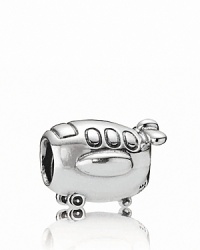World travelers delight in a sterling silver airplane charm from PANDORA. World travelers delight in a sterling silver airplane charm from PANDORA.