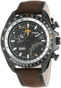Timex Men's T2P102DH Intelligent Quartz Aviator Fly-Back Chronograph Black Dial, Brown Leather Strap Watch Timex Men's T2P102DH Intelligent Quartz Aviator Fly-Back Chronograph Black Dial, Brown Leather Strap Watch