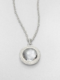 From the Rock Candy® Collection. A faceted clear quartz stone surrounded by dazzling diamonds set in sterling silver on a link chain. Sterling silverClear quartzDiamonds, .12 tcwLength, about 16 to 18 adjustableLobster clasp closureImported From the Rock Candy® Collection. A faceted clear quartz stone surrounded by dazzling diamonds set in sterling silver on a link chain. Sterling silverClear quartzDiamonds, .12 tcwLength, about 16 to 18 adjustableLobster clasp closureImported