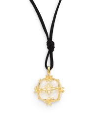 THE LOOKRock crystal pendant Filigree detailFaux suede cord18k yellow goldplated brassTie closureTHE MEASUREMENTPendant width, about 1Pendant length, about 1Length, about 36ORIGINMade in USA THE LOOKRock crystal pendant Filigree detailFaux suede cord18k yellow goldplated brassTie closureTHE MEASUREMENTPendant width, about 1Pendant length, about 1Length, about 36ORIGINMade in USA