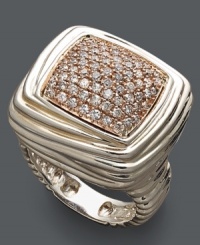 Stun them with this square-shaped statement maker! Balissima by Effy Collection's dazzling design features swirls of 14k rose gold cradling pave-set, round-cut diamonds (1/2 ct. t.w.). Size 7. Stun them with this square-shaped statement maker! Balissima by Effy Collection's dazzling design features swirls of 14k rose gold cradling pave-set, round-cut diamonds (1/2 ct. t.w.). Size 7.