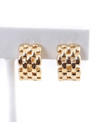 BG Chain Link Hoop Gold Clip Earrings BG Chain Link Hoop Gold Clip Earrings
