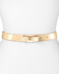 Tory Burch contours your look this season with this glossy patent leather belt, detailed with a polished bow. Tory Burch contours your look this season with this glossy patent leather belt, detailed with a polished bow.