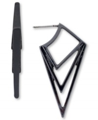 Walk along the cutting-edge with this bold style from BCBGeneration. With a pointed, chevron silhouette, you'll set the mood for every occasion. Crafted in hematite tone mixed metal. Approximate drop: 2 inches. Walk along the cutting-edge with this bold style from BCBGeneration. With a pointed, chevron silhouette, you'll set the mood for every occasion. Crafted in hematite tone mixed metal. Approximate drop: 2 inches.