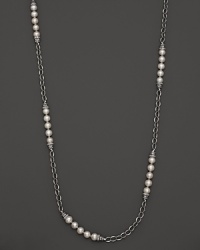 Lagos Sterling Silver Luna Freshwater Pearl Station Necklace, 36 Lagos Sterling Silver Luna Freshwater Pearl Station Necklace, 36