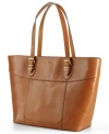 Keep your look current with this classic leather tote from Lauren Ralph Lauren that's designed to meet your everyday demands. Spacious, pocket-lined and available in an assortment of versatile shades, it's the practical option for 9-to-5 fashionistas.