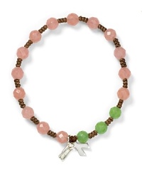 Designed to benefit Breastcancer.org, this Chan Luu bracelet features a mix of muted clay and jade stones. Tie it on as a show of support. Designed to benefit Breastcancer.org, this Chan Luu bracelet features a mix of muted clay and jade stones. Tie it on as a show of support.