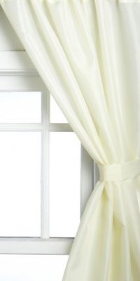 Carnation Home Fashions Fabric Bathroom Window Curtain, Ivory Carnation Home Fashions Fabric Bathroom Window Curtain, Ivory