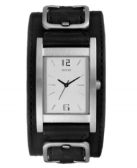 Laid back with a little bit of edge: a daring cuff watch by GUESS. Laid back with a little bit of edge: a daring cuff watch by GUESS.
