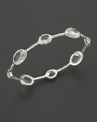 From the Silver collection, sterling silver bangle with clear quartz stations. Designed by Ippolita. From the Silver collection, sterling silver bangle with clear quartz stations. Designed by Ippolita.
