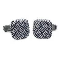 J.Goodman Sterling Silver Basket Weave Cufflinks J.Goodman Sterling Silver Basket Weave Cufflinks