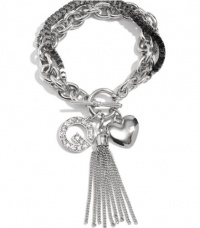 G by GUESS Silver-Tone Ombre Charm Bracelet, SILVER G by GUESS Silver-Tone Ombre Charm Bracelet, SILVER