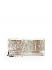 THE LOOKTuck-away shoulder chainEnvelope silhouetteShimmery pythonMagnetic flap closureOne inside zip pocketInside logo detailTHE MEASUREMENTShoulder chain, 14 drop12W X 5½H X ¼DTHE MATERIALPythonLeather and printed fabric liningORIGINMade in USA THE LOOKTuck-away shoulder chainEnvelope silhouetteShimmery pythonMagnetic flap closureOne inside zip pocketInside logo detailTHE MEASUREMENTShoulder chain, 14 drop12W X 5½H X ¼DTHE MATERIALPythonLeather and printed fabric liningORIGINMade in USA