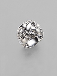 From the Woven Cable Collection. Exquisite high-dome design, in fine sterling silver, is a striking mix of smooth and textured cables. Sterling silver Width, about ½ Imported From the Woven Cable Collection. Exquisite high-dome design, in fine sterling silver, is a striking mix of smooth and textured cables. Sterling silver Width, about ½ Imported