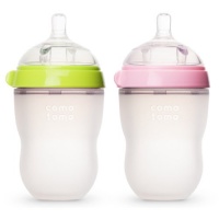 Comotomo Natural Feel Baby Bottle Double Pack, Green/Pink, 250ml, 3-6 Months Comotomo Natural Feel Baby Bottle Double Pack, Green/Pink, 250ml, 3-6 Months