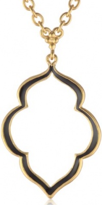T Tahari Essentials Marrakesh Gold and Black Enamel Pendant Necklace T Tahari Essentials Marrakesh Gold and Black Enamel Pendant Necklace