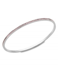 Say it from the heart. Swarovski's Heart Truth 2012 bangle is crafted from stainless steel and catches the light with light rose-colored Swarovski crystals. Bracelet slips easily over the wrist. Approximate diameter: 2-1/2 inches. Say it from the heart. Swarovski's Heart Truth 2012 bangle is crafted from stainless steel and catches the light with light rose-colored Swarovski crystals. Bracelet slips easily over the wrist. Approximate diameter: 2-1/2 inches.