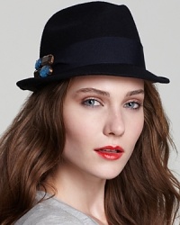 Adorned with a chic cluster of jewels, Aqua's fedora is a fabulously fresh take on a statement-making hat. Adorned with a chic cluster of jewels, Aqua's fedora is a fabulously fresh take on a statement-making hat.